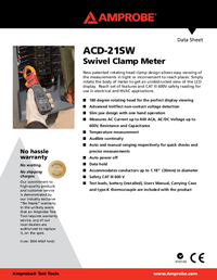 Thumbnail of document Data Sheet - ACD-23SW Swivel Clamp Meter